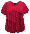 Women's V-Neck Short Sleeve Ruffle  Top