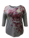 Floral 3/4 Sleeve Print Top